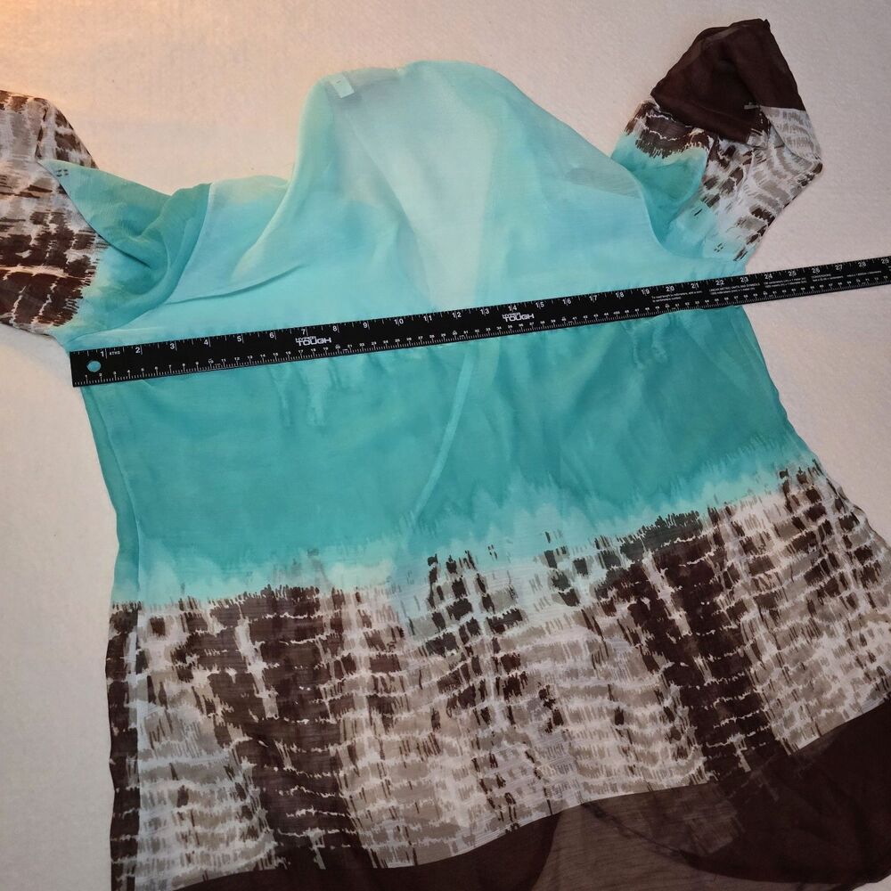 Chico's Tie-Dye Ombre Chevron Open-front Kimono Cardigan Size 2 - Picture 4 of 8